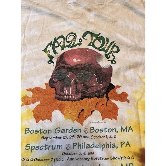 Vintage 1994 Grateful Dead Fall Tour Band T-Shirt Tie Dye Large Single Stitch - Picture 9 of 10